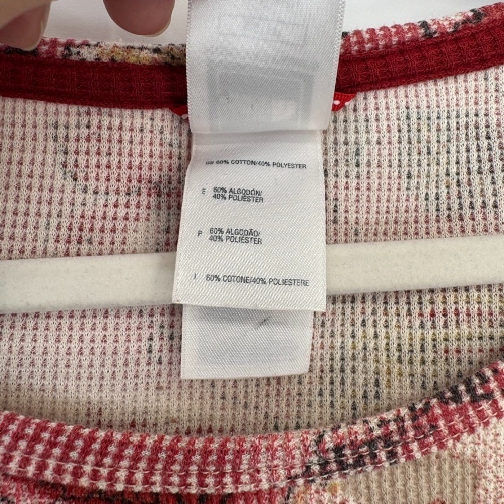 The North Face Thermal Top Womens XS Red Floral Cotton Blend Hiking Camping - Picture 5 of 13